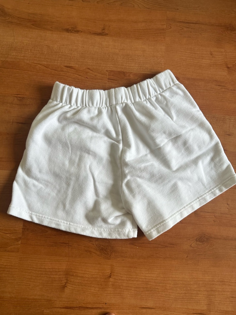 aerie White Elastic-Waist Athletic Shorts